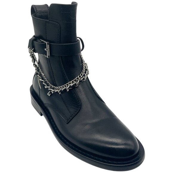 Zadig & Voltaire Black Lambskin Laureen Ankle Boots - Picture 1 of 6